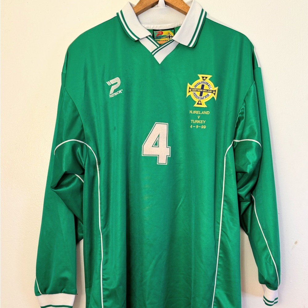 Vintage 90s Northern Ireland V Turkey 4-9-99 Home Football Soccer #4 Jersey XL